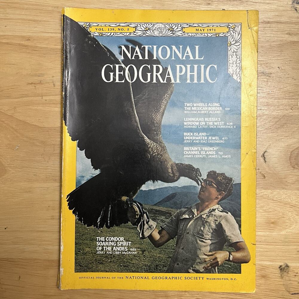 Vintage National Geographic May 1971 Mexico Leningrad Buck Island Condors